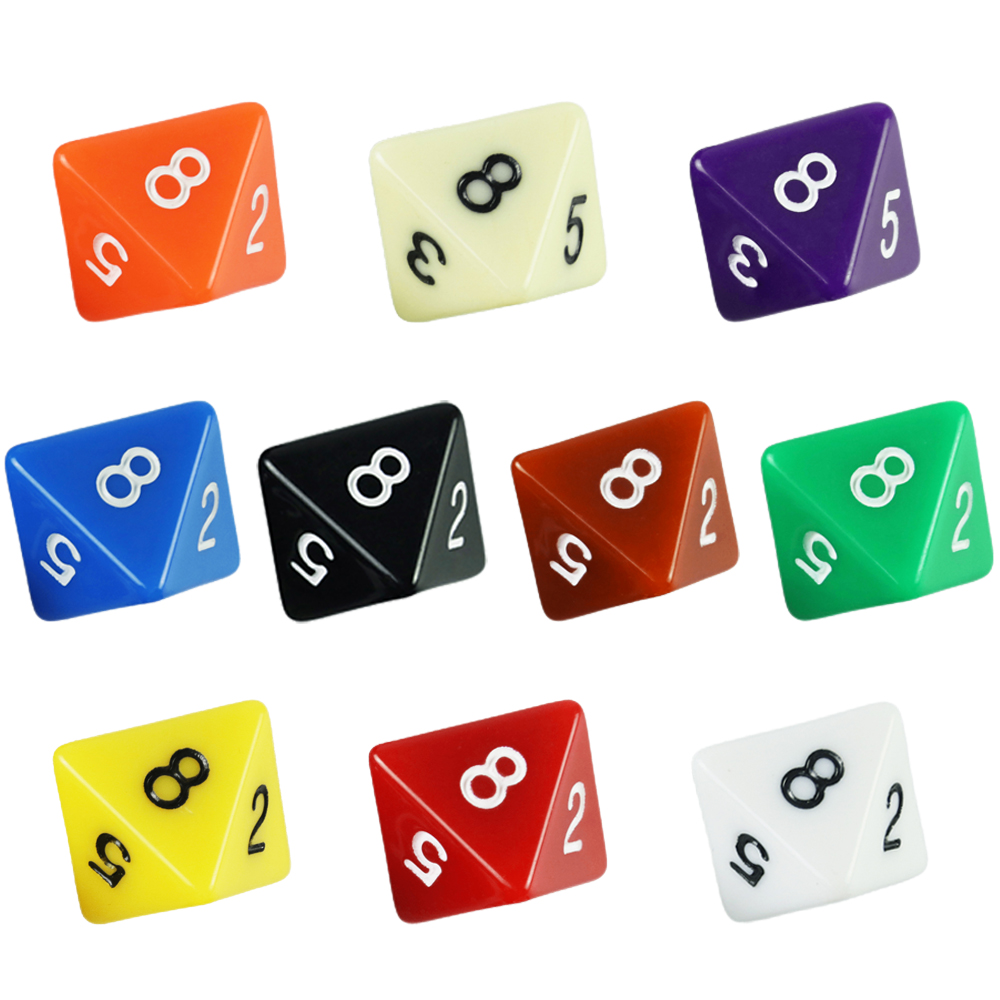 D8 Polyhedral Dice Set 10pcs O - Board Game Digital 评论和价格