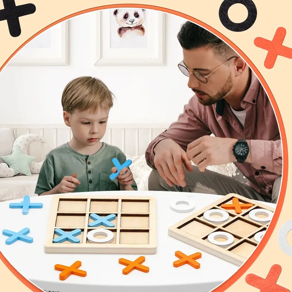 Wooden XO Tic Tac Toe Game Min - Board Game Word 评论和价格