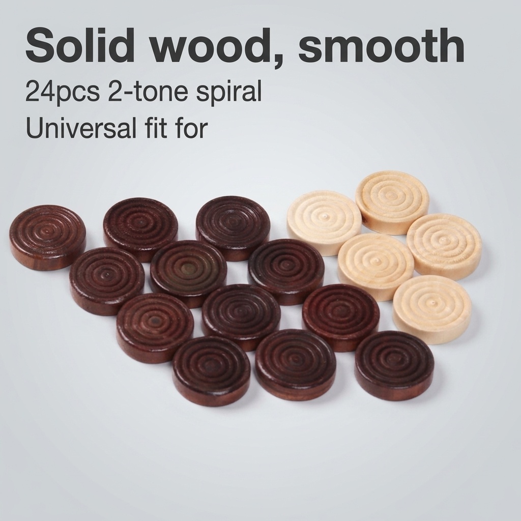 24 Pcs/Set Wooden Round Checke - Board Game Operation 评论和价格