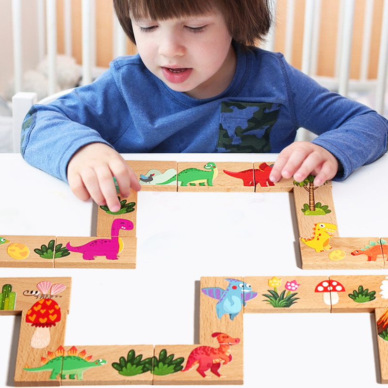 Wooden Dinosaur Domino Matchin - Board Game Oath 评论和价格