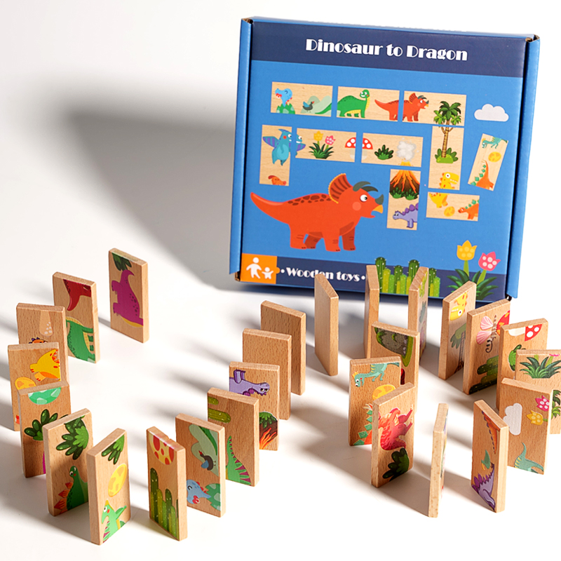 Wooden Dinosaur Domino Matchin - Board Game Oath 评论和价格