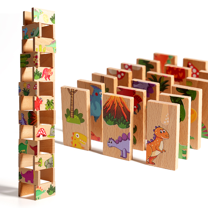 Wooden Dinosaur Domino Matchin - Board Game Oath 评论和价格