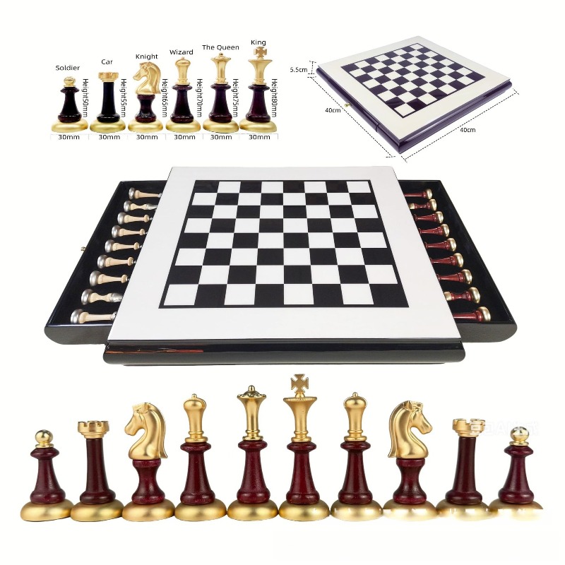 High Gloss Piano Finish Wooden - Chess Set Wooden 评论和价格