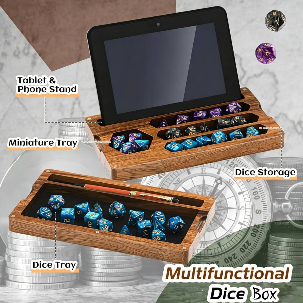 Wooden Dice Storage Box Walnut - Board Game Organization 评论和价格