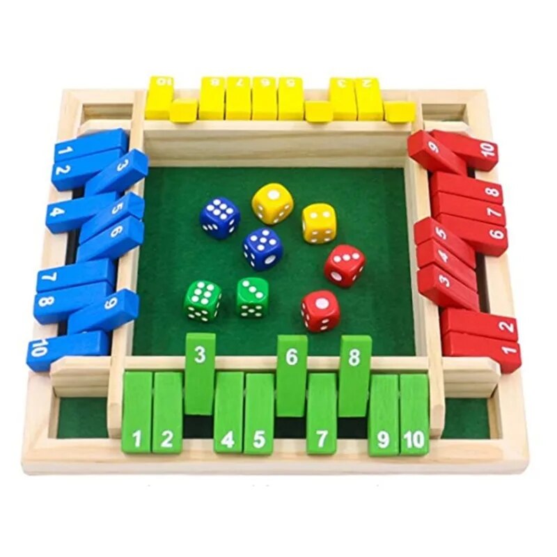 Wooden Dice Board Game Shut Th - Board Game Organization 评论和价格